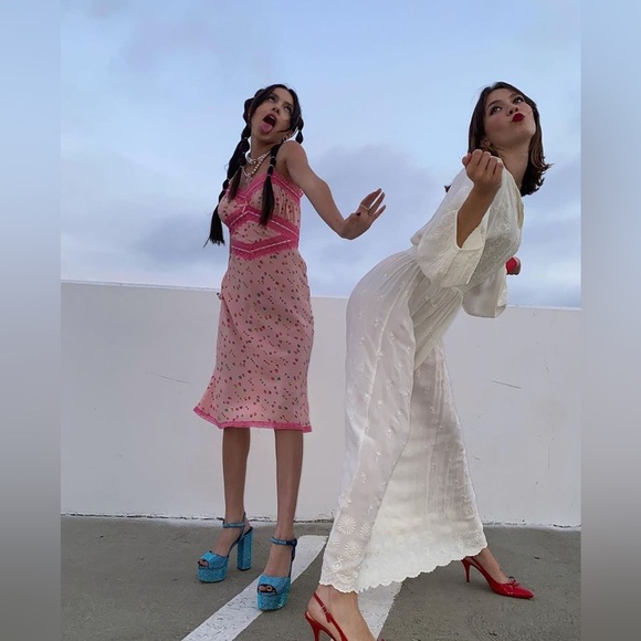 NWT Betsey Johnson Satin Printed Slip Dress Olivia Rodrigo Sour Prom Dress - Picture 4 of 11